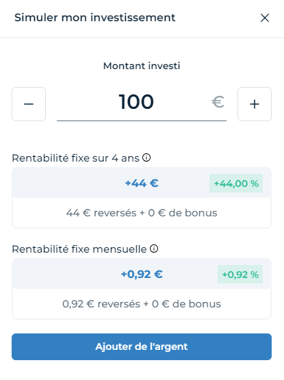 Simulateur d'investissement sur Bricks